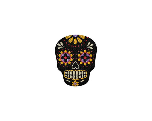 Patch Monoquick - Lebka Los Muertos černo-žlutá 3,6 x 3 cm