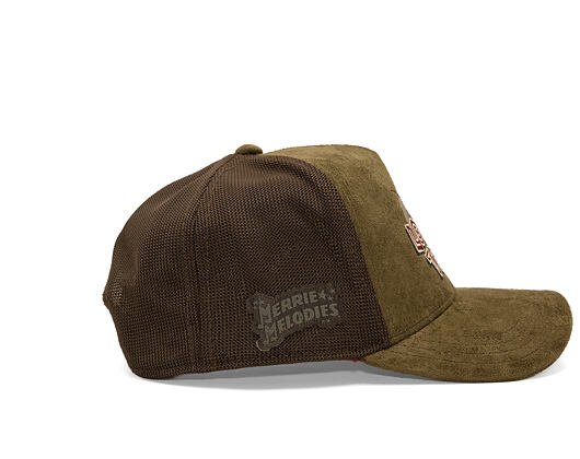 Cap Capslab - Looney Tunes Trucker - Bugs Bunny Logo Peek Suede - Olive / Brown