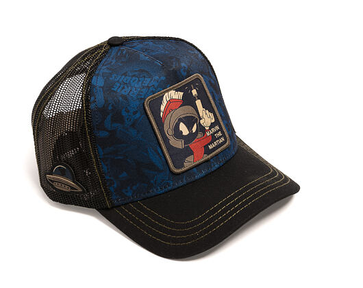 Cap Capslab - Looney Tunes Trucker - Marvin the Martian Print - Navy / Black