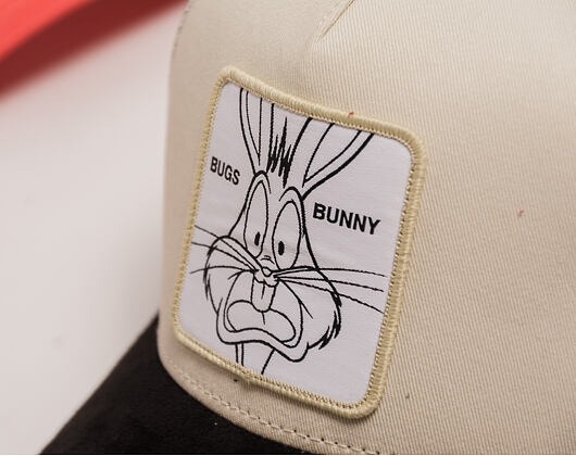 Cap Capslab - Looney Tunes Trucker - Bugs Bunny Line Art Suede Visor - Off White / Black