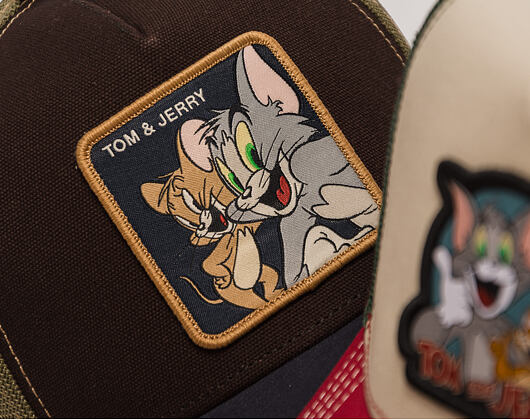 Cap Capslab - Tom & Jerry Trucker - Best Buddies Distressed Patch - Brown / Olive