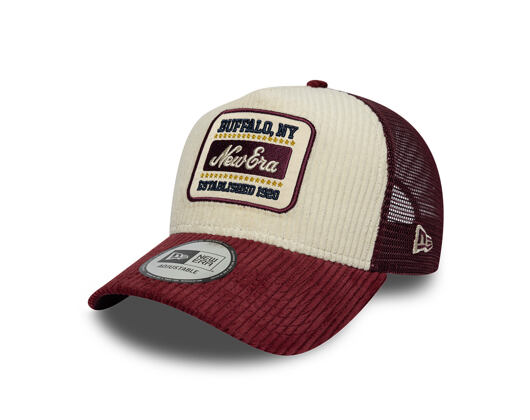 Cap New Era - Branded Cord Visor 9FORTY A-Frame Trucker - Maroon / Stone