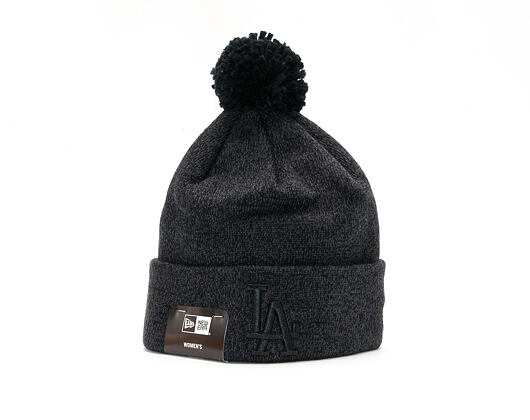 New Era Essential Bobble Knit Los Angeles Dodgers Black Womens Beanie