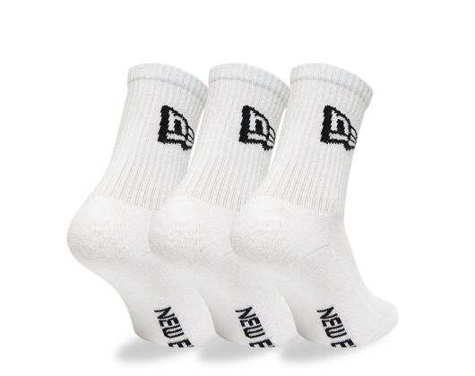 New Era Flag Crew 3Pack White Socks
