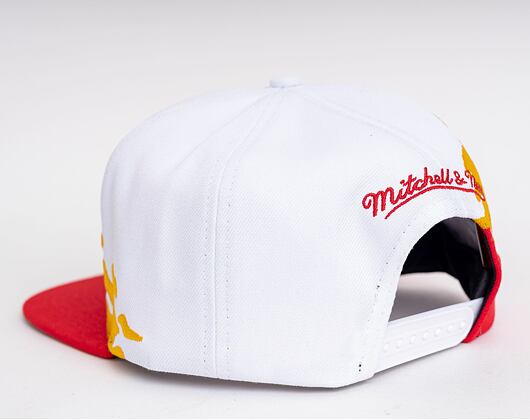 Mitchell & Ness Paintbrush Snapback HWC Atlanta Hawks White / Red Cap