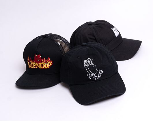 RIP N DIP Praying Hands Dad Hat RND4753 Black Cap