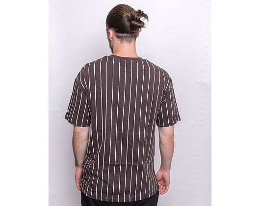 New Era Oversized Pinstripe Tee Brown / Off White