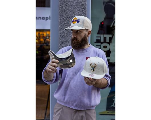 Mitchell & Ness Cut Away Snapback Nba Toronto Raptors Off White Cap