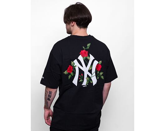 New Era MLB Floral Graphic Oversized Tee New York Yankees Black / Optic White T-Shirt