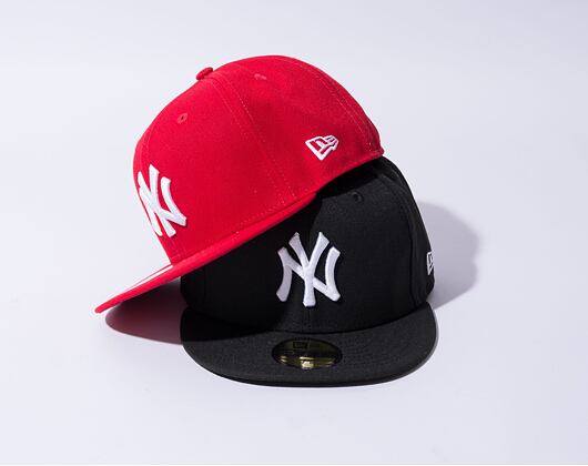 New Era 59FIFTY MLB Basic New York Yankees Fitted Scarlet / White Log Cap
