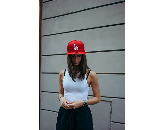 New Era 59FIFTY MLB Basic Los Angeles Dodgers Fitted Scarlet / White Cap