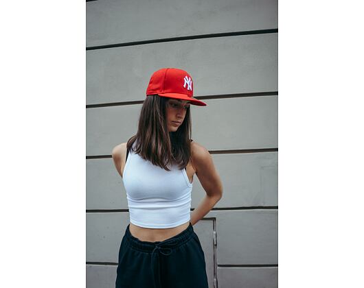 New Era 59FIFTY MLB Basic New York Yankees Fitted Scarlet / White Log Cap