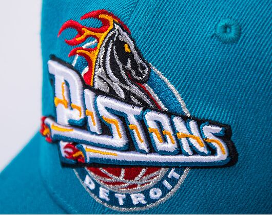 Mitchell & Ness Detroit Pistons Team Ground 2.0 Stretch Snapback HWC Teal Cap