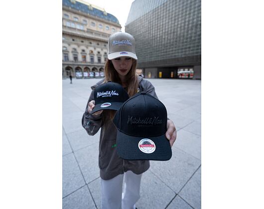 Mitchell & Ness Blk/Blk Logo Classic Red Branded Black Cap
