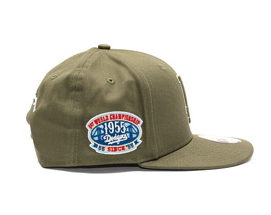 Kšiltovka New Era 9FIFTY MLB Side Patch Script Los Angeles Dodgers Olive / Dark Green