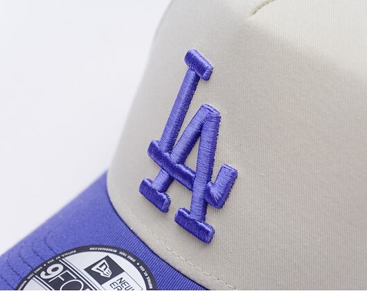 Kšiltovka New Era - MLB Cream & Patch 9FORTY A-Frame - LA Dodgers - Cream / Blue