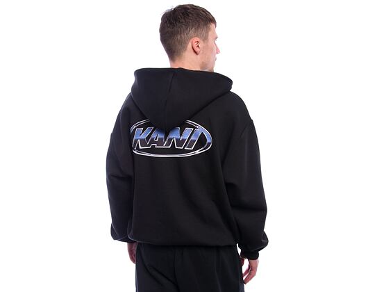 Mikina Karl Kani - Woven Signature Chrome Zip Hoodie - black