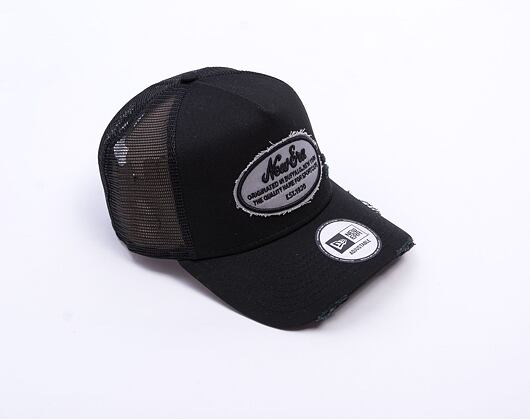 Kšiltovka New Era - Branded Oval Distress Patch 9FORTY Trucker - Black