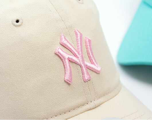 Dámská Kšiltovka New Era - MLB Contrast Stitch 9TWENTY - NY Yankees - Cream / Pink