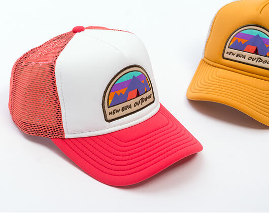 Dětská Kšiltovka New Era - Branded Adventure Patch 9FORTY Trucker - Coral / White