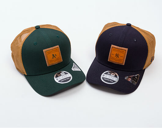 Kšiltovka New Era - MLB Debossed 9SEVENTY Stretch-Snap - Oakland Athletics - Green / Brown