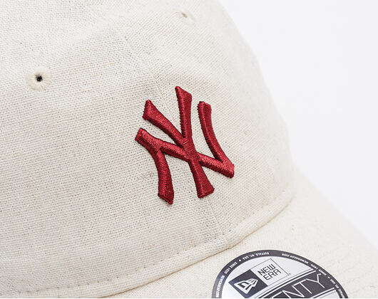 Kšiltovka New Era - MLB Linen 9TWENTY - NY Yankees - Stone / Cherry