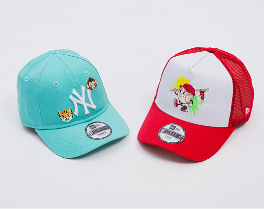 Dětská Kšiltovka New Era - Kids Mascot 9FORTY A-Frame Trucker - Scarlet / White