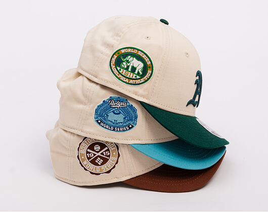 Kšiltovka New Era - MLB WS Patch Retro 9FORTY M-CROWN - Boston Red Sox - Cream / Auburn