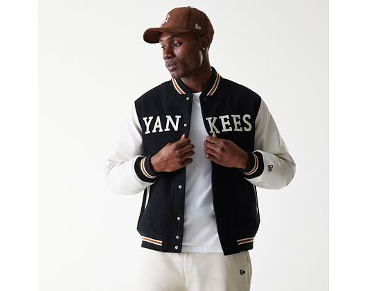 Bunda New Era - MLB Wordmark Varsity Jacket - NY Yankees - Black