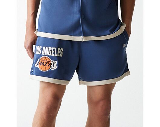 Kraťasy New Era - NBA Button Shorts - LA Lakers - Muted Indigo
