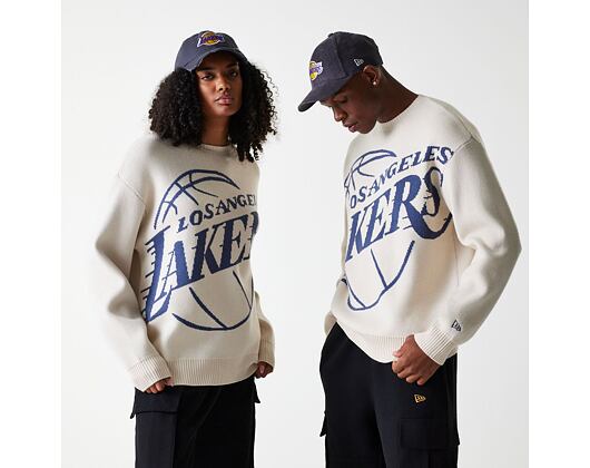 Svetr New Era - NBA Oversized Knit - LA Lakers - Cream