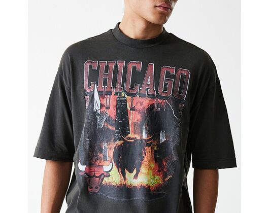 Triko New Era - NBA Washed Graphic Tee - Chicago Bulls - Black