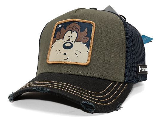 Kšiltovka Capslab - Looney Tunes Trucker - Distress Taz - Black /Brown