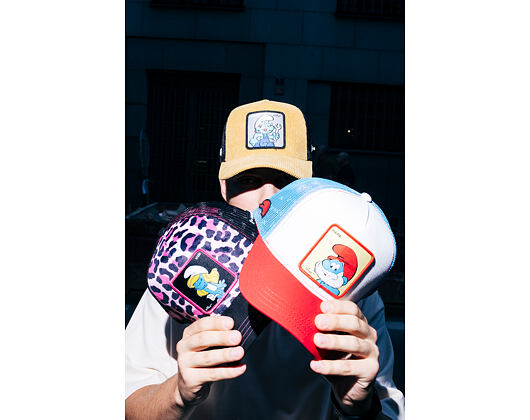 Kšiltovka Capslab - Smurfs Trucker - Leopard Icon - Black / Pink