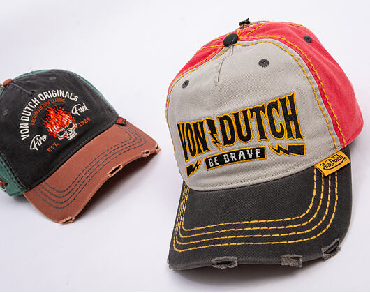 Kšiltovka Von Dutch - Trucker - Washed Black/Grey/Red
