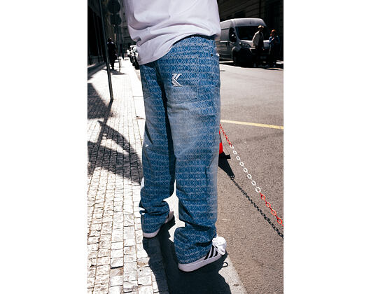 Džíny Karl Kani - Og K Aop Carpenter Straight Leg Jeans Blue