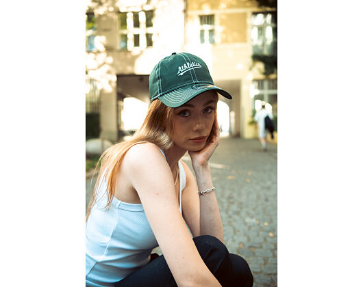 Kšiltovka New Era - MLB Contrast Stitch 9TWENTY - Oakland Athletics - Dark Green / White
