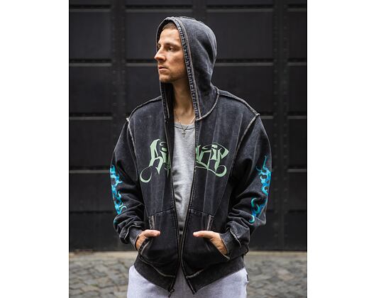 Mikina Rip N Dip - Squabble Up Hoodie - Black Vintage Wash