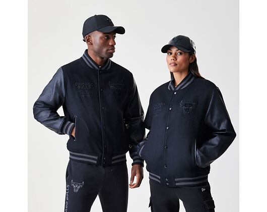 Jacket New Era - NBA Tonal Patch Varsity - Chicago Bulls - Black