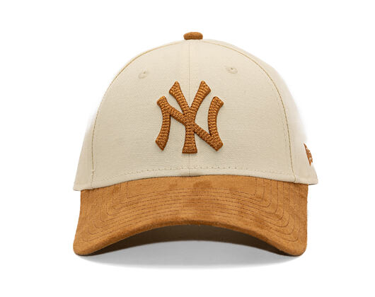 Womens Cap New Era - MLB Faux Suede 9FORTY - NY Yankees - Cream / Camel