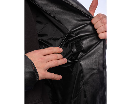 Karl Kani - Metal Signature Pu Leather Puffer Jacket - Black