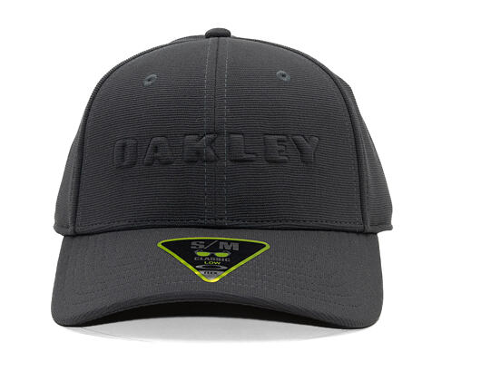 Oakley Cap - Bark Embossed Hat - Pitch Black/Flame Red