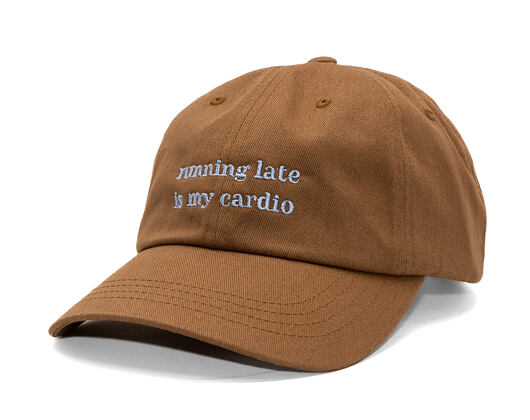 8by8 Dadcap - "running late is my cardio" - Brown/Sky Blue