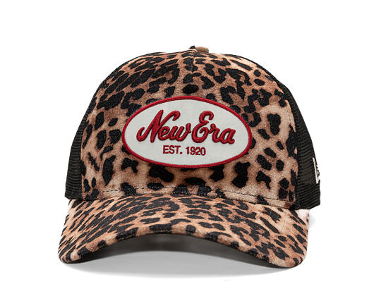 Womens Cap New Era - Branded Leopard 9FORTY M-CROWN Trucker - Camel