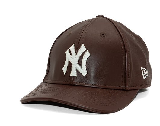 Cap New Era - MLB IMAGE DROP - Leather 9FORTY M-CROWN - NY Yankees - Brown