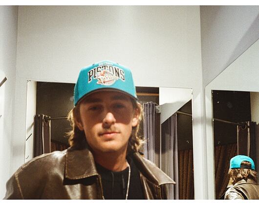 Cap Mitchell & Ness - NBA Team Arch Snapback - Detroit Pistons - Teal / Black