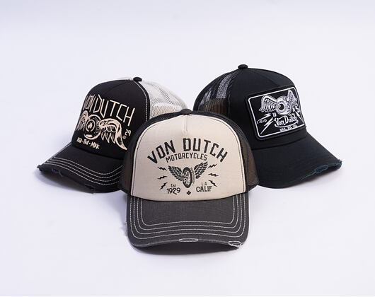 Cap Von Dutch - Trucker - Calif. Motorcycles 1929 Grey/Distressed Black Denim