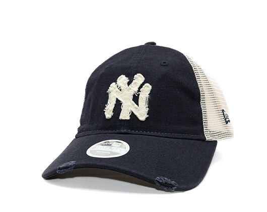 Womens Cap New Era - MLB Distress Trucker 9TWENTY Trucker - NY Yankees - Navy