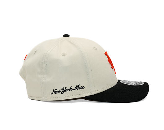 Cap New Era - MLB Side Script 9FORTY M-CROWN - NY Mets - Cream / Black