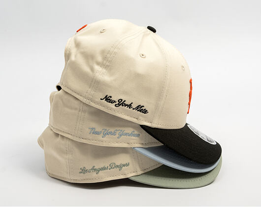 Cap New Era - MLB Side Script 9FORTY M-CROWN - LA Dodgers - Cream / Pastel Green